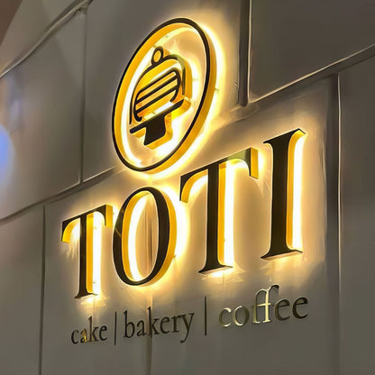 Toti Cake Bakery Coffee 3D Backlit Channel Letters Led Light Sign