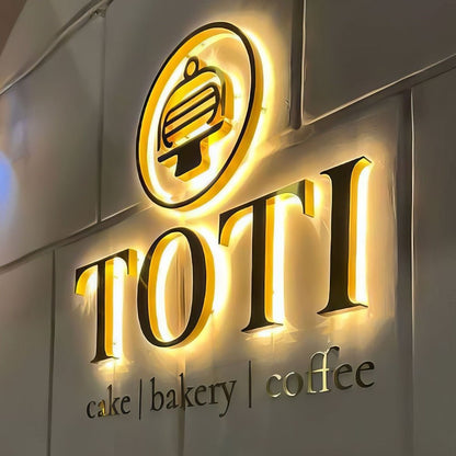 Toti Cake Bakery Coffee 3D Backlit Channel Letters Led Light Sign - Shineneon