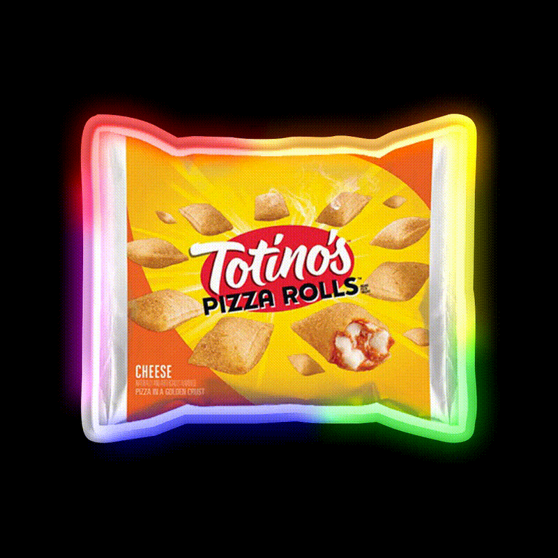 Totinos Pizza Rolls Cheese Snack Food Led Neon Sign Rgb Color - LED neon sign close-up detail