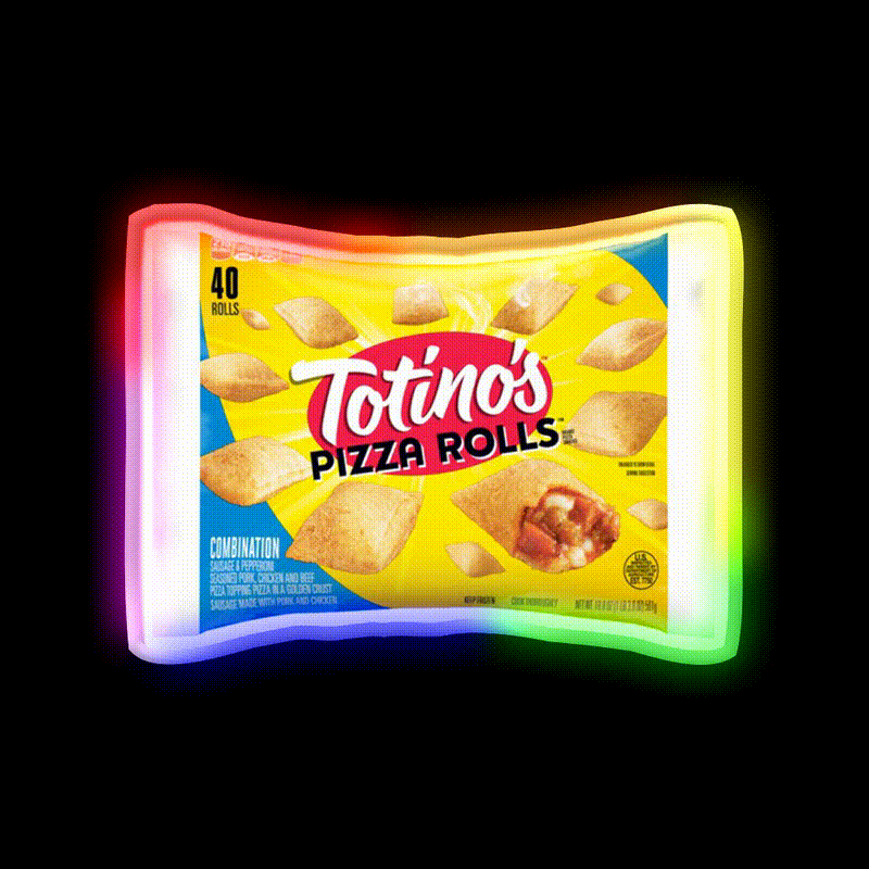 Totinos Pizza Rolls Combination Snack Food Led Neon Sign Rgb Color - LED neon sign close-up detail