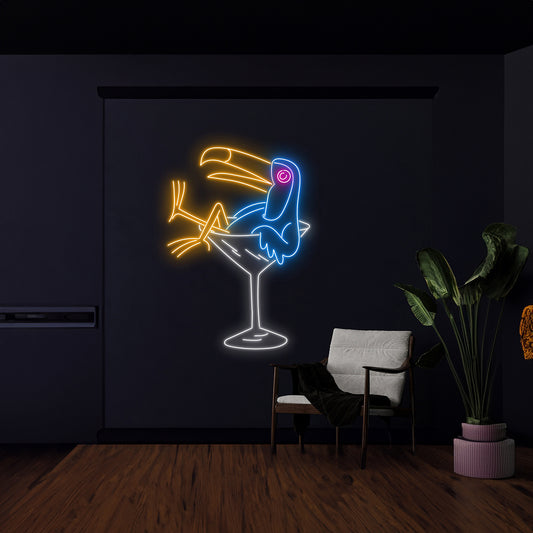 Toucan Martini Led Sign Alcohol Led Sign