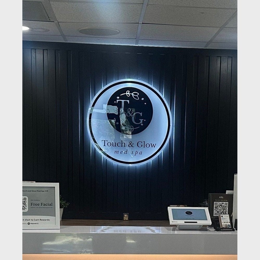 Touch And Glow Med Spa Acrylic Business Logo Sign - Shineneon