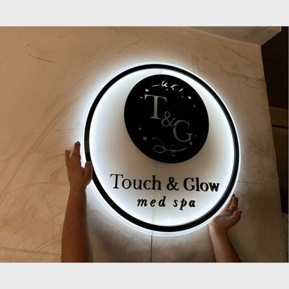Touch And Glow Med Spa Acrylic Business Logo Sign - Shineneon