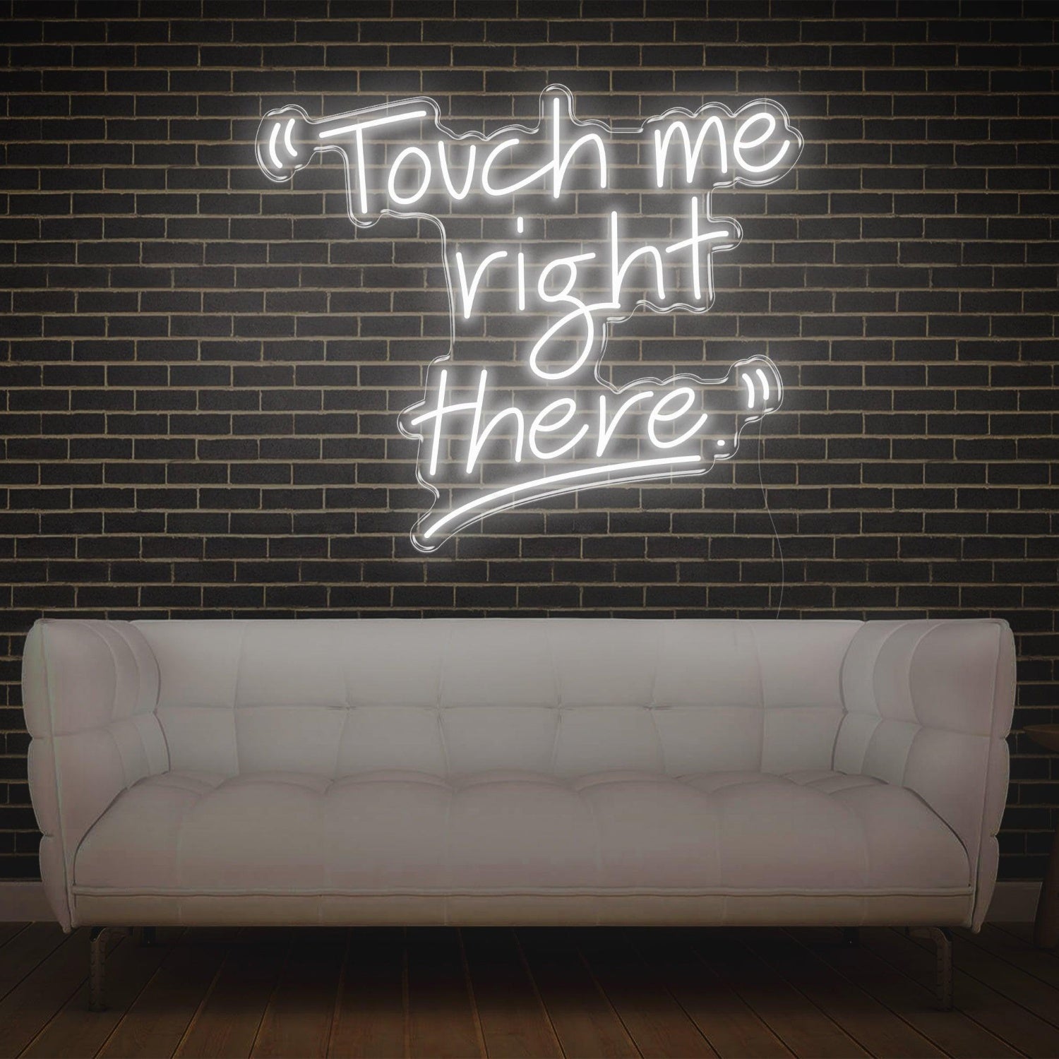Touch Me Right There Glowing Green Led Neon Sign For Modern Interior Decor | Shineneon