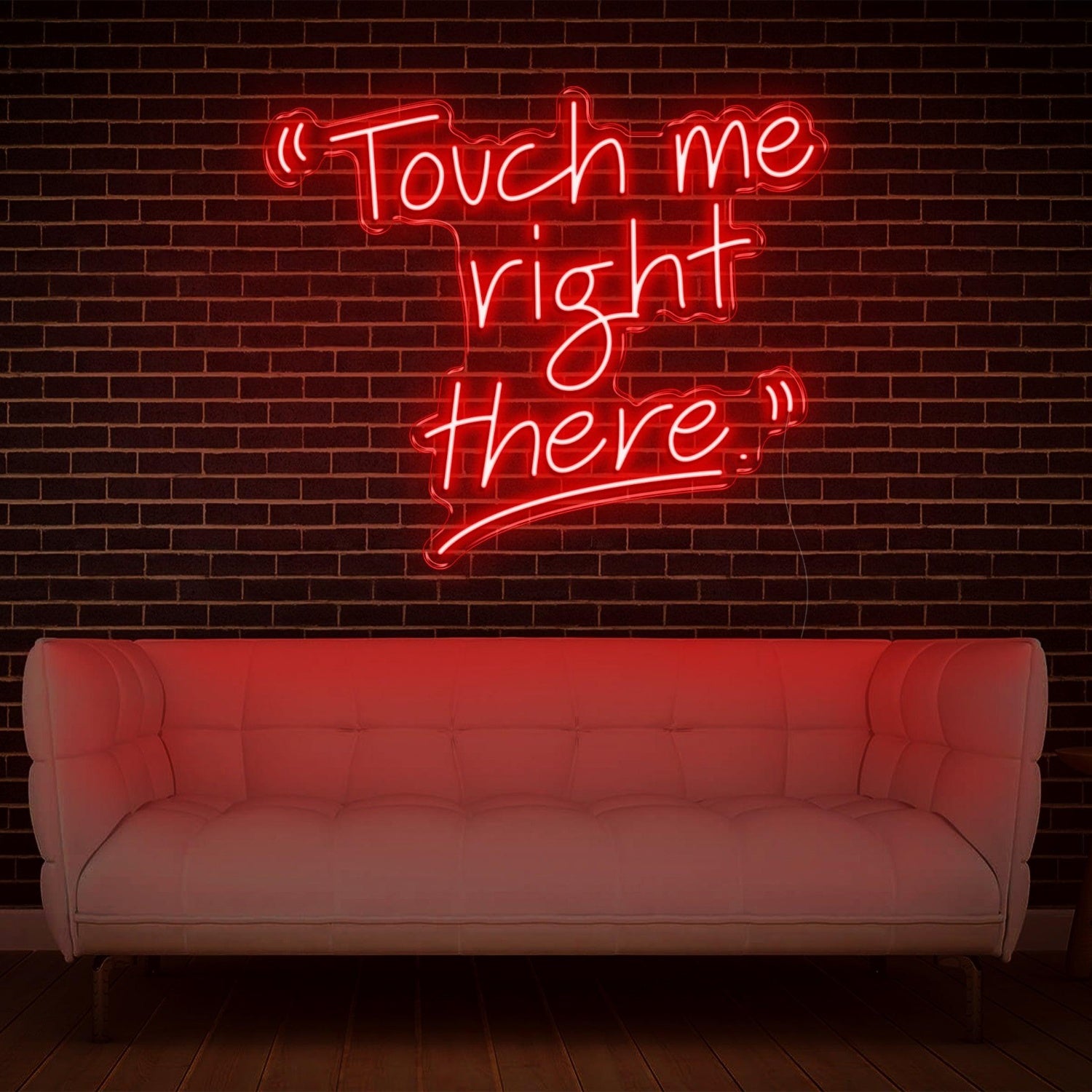 Touch Me Right There Glowing Green Led Neon Sign For Modern Interior Decor | Shineneon