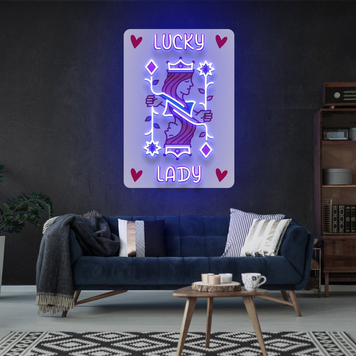 Touch To Your Home Office Bar Poker Uv Led Neon Sign - Shineneon
