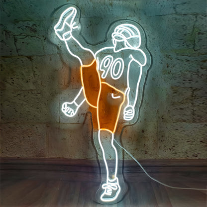 Touchdown Heroes Vibrant American Football Players Neon | Shineneon