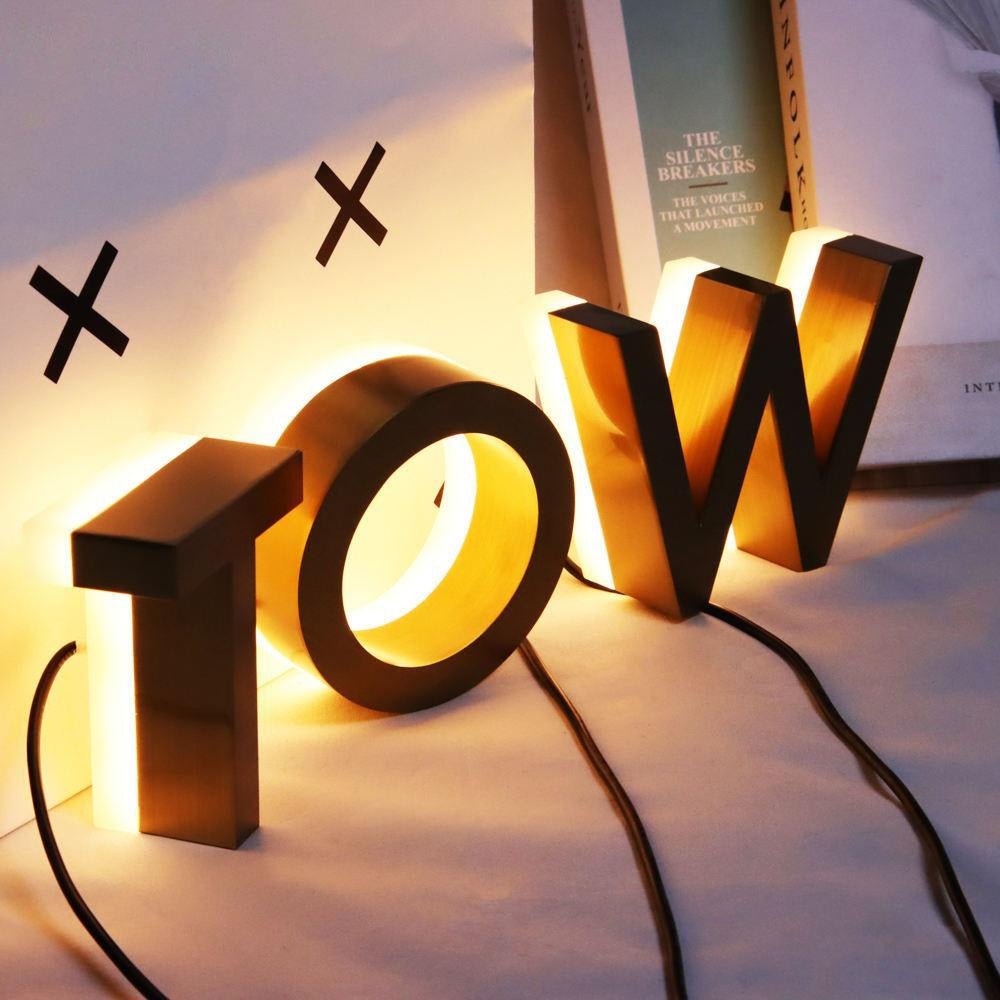 Tow 3D Backlit Letters Aluminum Business Metal Led Sign - Shineneon