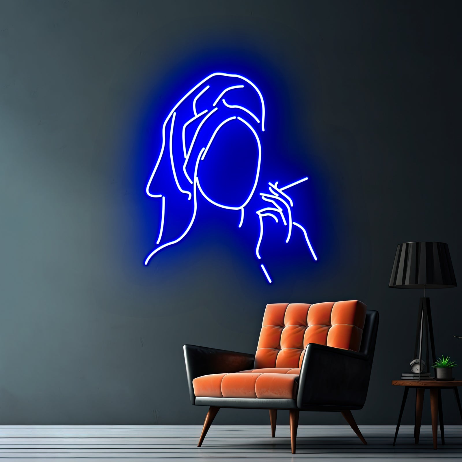 Towel Cigaretteweed Smoke Line Art Drawing Modern Minimalist Wall Artwork Neon Signs | Shineneon