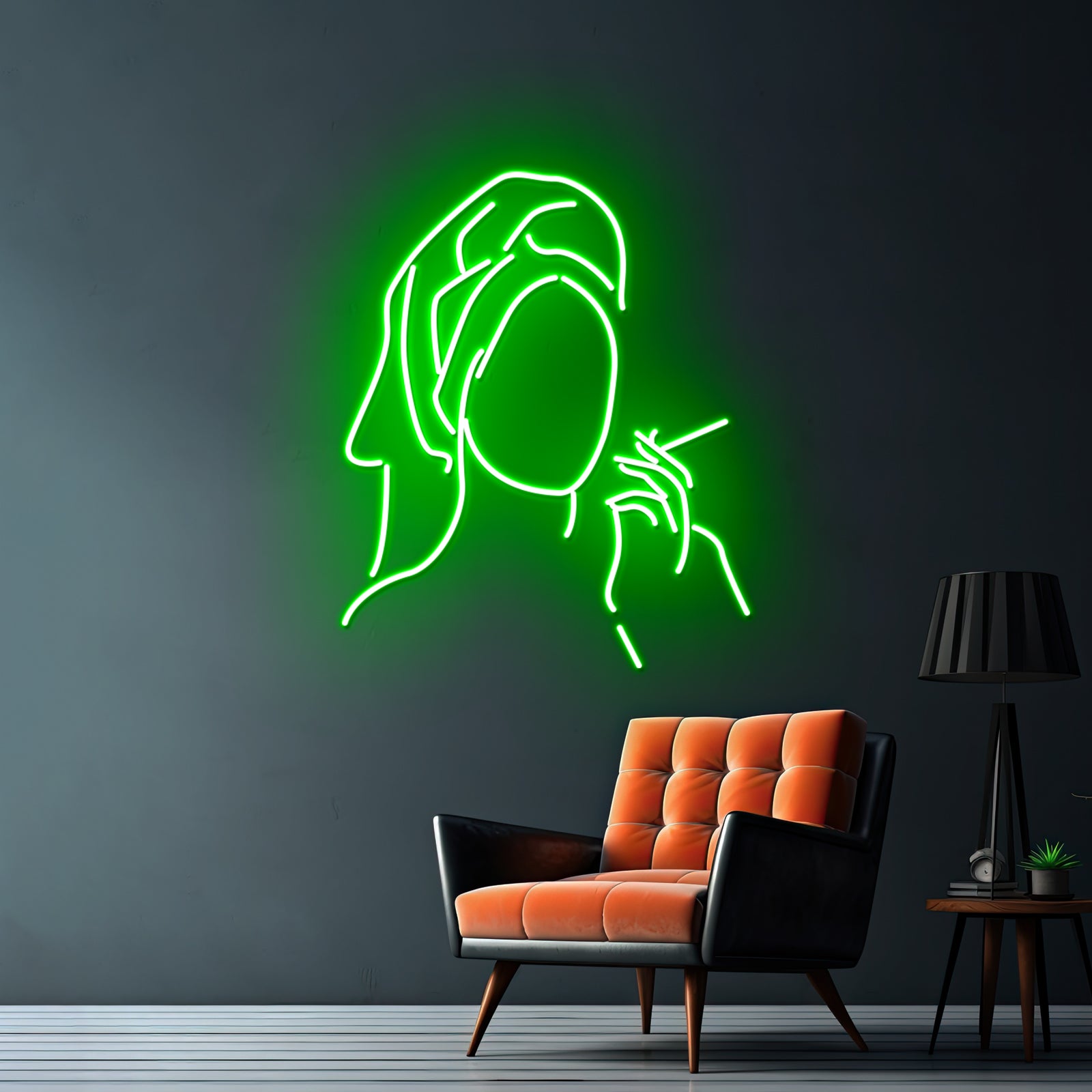 Towel Cigaretteweed Smoke Line Art Drawing Modern Minimalist Wall Artwork Neon Signs | Shineneon