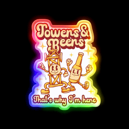 Tower Climber Beers Thats Why Im Here Beer Bar Decor Led Neon Sign Rgb Color - LED neon sign close-up detail