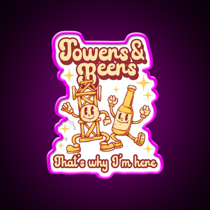 Tower Climber Beers Thats Why Im Here Beer Bar Decor Led Neon Sign Rgb Color - Neon sign mounted on wall in room