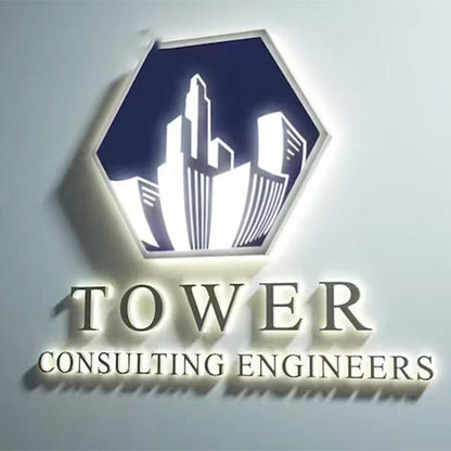 Tower Consulting Engineers 3D Backlit Letters Business Metal Led Sign - Shineneon