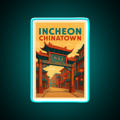 Traditional Gate Of Incheon Chinatown Korea Asian Cultural Led Neon Sign Rgb Color - Size and dimension reference