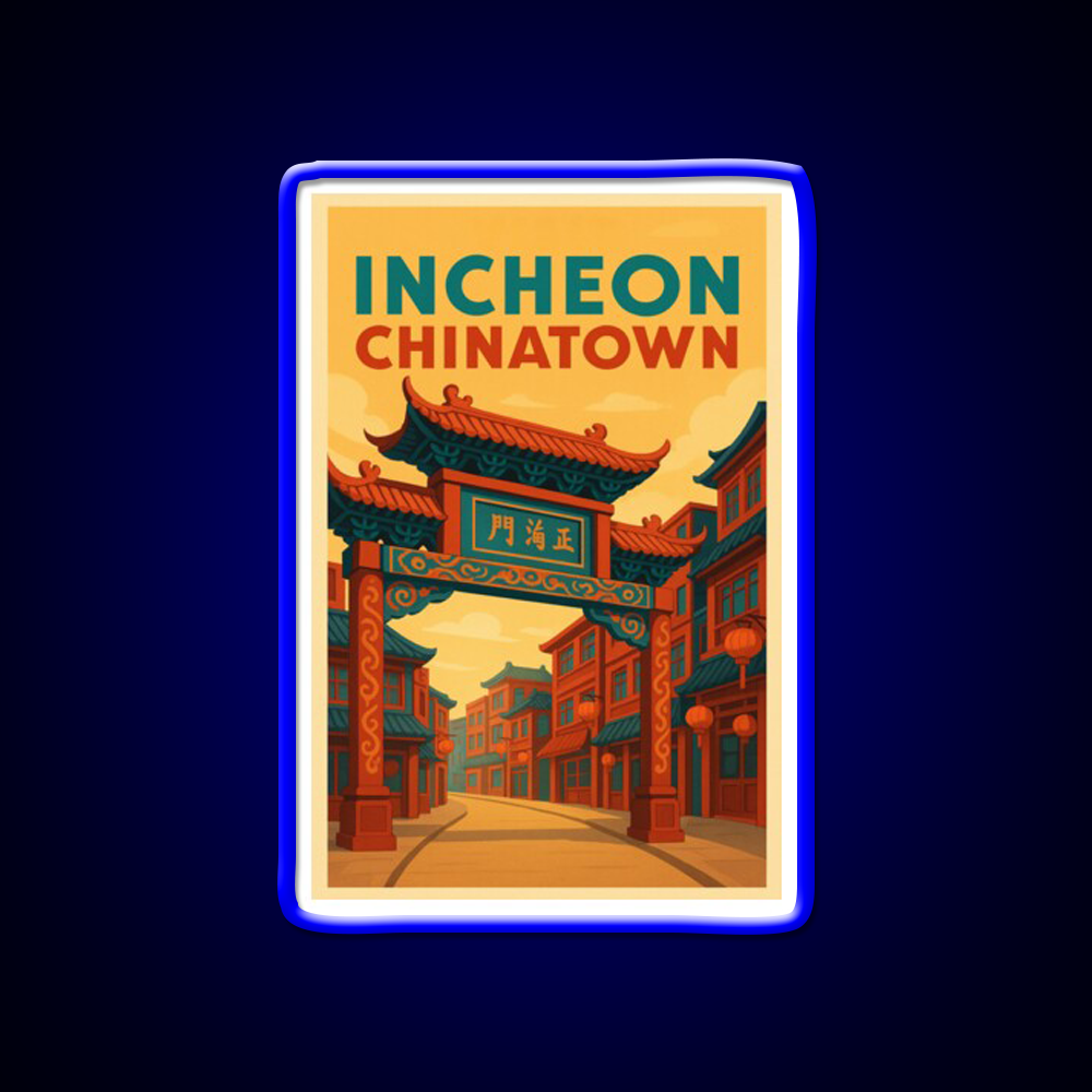 Traditional Gate Of Incheon Chinatown Korea Asian Cultural Led Neon Sign Rgb Color - LED neon sign view 5