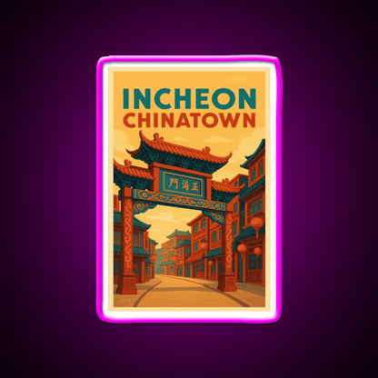 Traditional Gate Of Incheon Chinatown Korea Asian Cultural Led Neon Sign Rgb Color - Shineneon