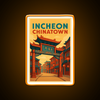Traditional Gate Of Incheon Chinatown Korea Asian Cultural Led Neon Sign Rgb Color - Shineneon
