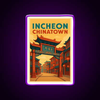 Traditional Gate Of Incheon Chinatown Korea Asian Cultural Led Neon Sign Rgb Color - Shineneon