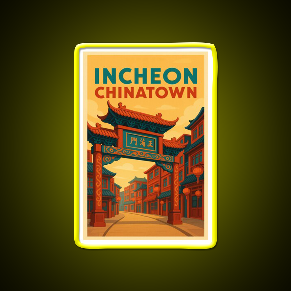 Traditional Gate Of Incheon Chinatown Korea Asian Cultural Led Neon Sign Rgb Color - LED neon sign view 7