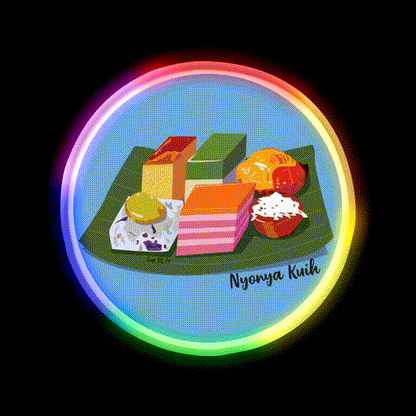 Traditional Nyonya Kuih Snack Food Led Neon Sign Rgb Color - LED neon sign close-up detail