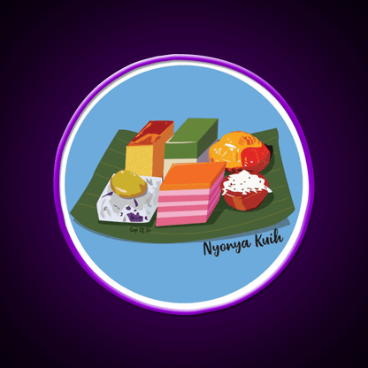 Traditional Nyonya Kuih Snack Food Led Neon Sign Rgb Color - Shineneon