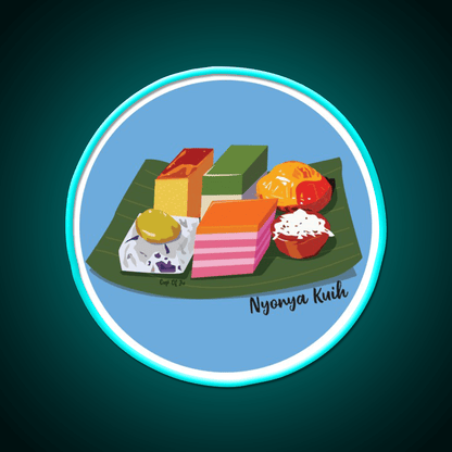 Traditional Nyonya Kuih Snack Food Led Neon Sign Rgb Color - Shineneon