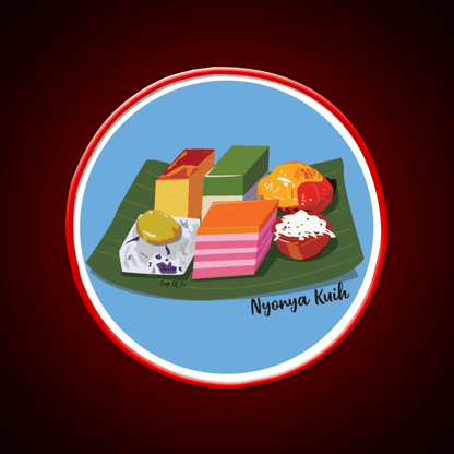 Traditional Nyonya Kuih Snack Food Led Neon Sign Rgb Color - Shineneon