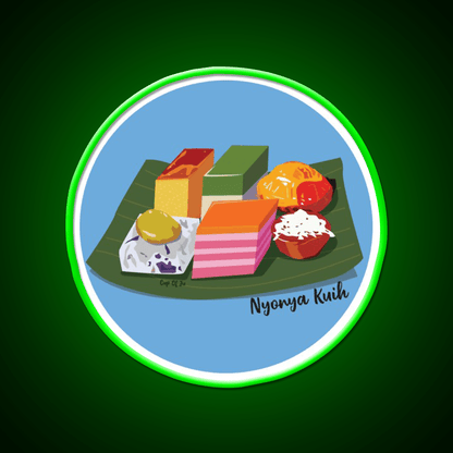 Traditional Nyonya Kuih Snack Food Led Neon Sign Rgb Color - Shineneon