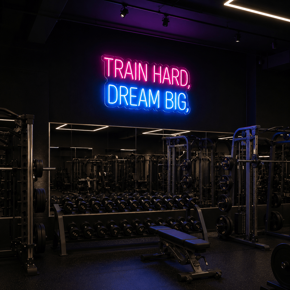 Train Hard Dream Big LED Neon Sign - Shineneon