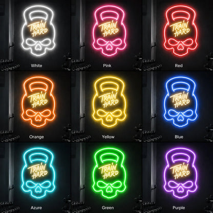 Train Hard Gym Neon Sign LED Neon Sign color grid