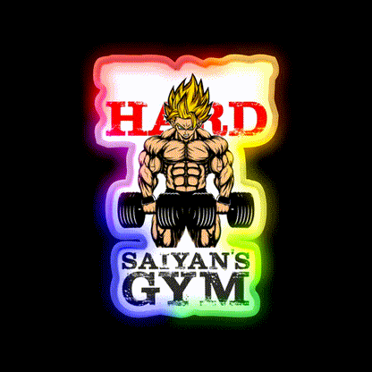 Train Hard Ssj Version Gym Fitness Led Neon Sign Rgb Color
