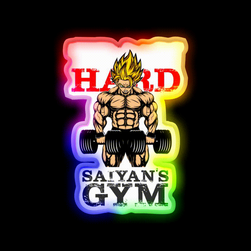 Train Hard Ssj Version Gym Fitness Led Neon Sign Rgb Color