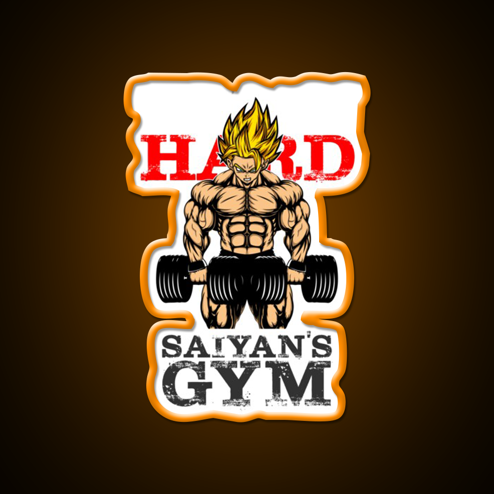 Train Hard Ssj Version Gym Fitness Led Neon Sign Rgb Color