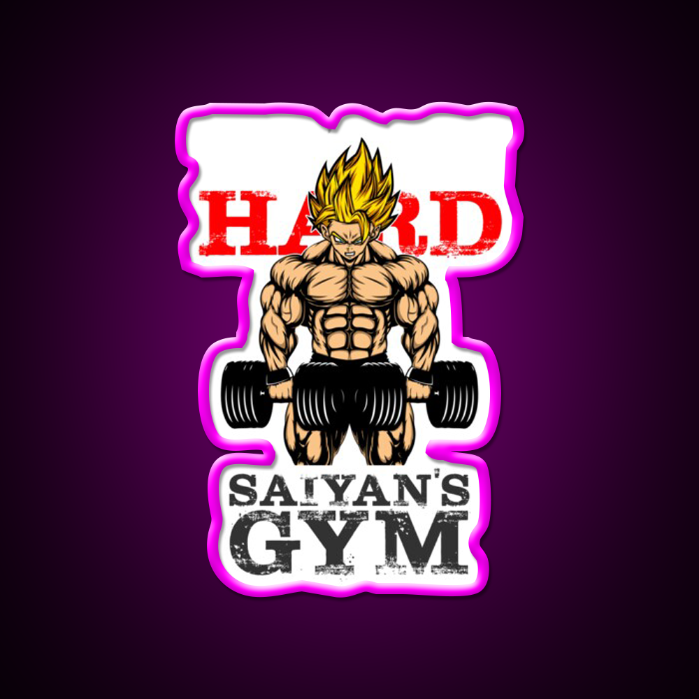 Train Hard Ssj Version Gym Fitness Led Neon Sign Rgb Color