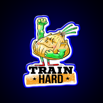 Train Hard Strong Onion Power Gym Fitness Led Neon Sign Rgb Color