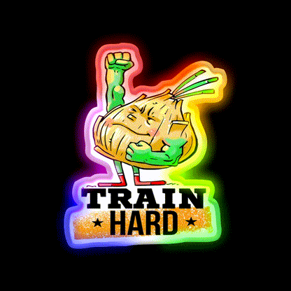 Train Hard Strong Onion Power Gym Fitness Led Neon Sign Rgb Color