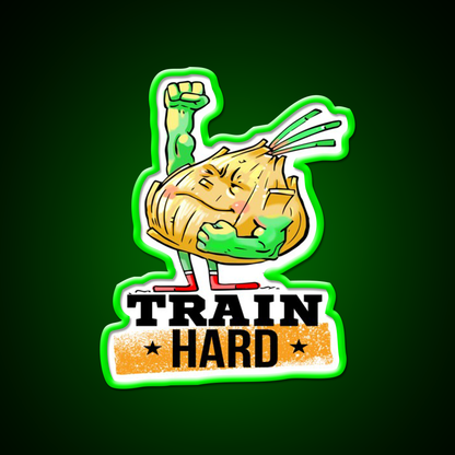 Train Hard Strong Onion Power Gym Fitness Led Neon Sign Rgb Color
