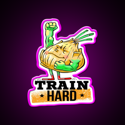 Train Hard Strong Onion Power Gym Fitness Led Neon Sign Rgb Color