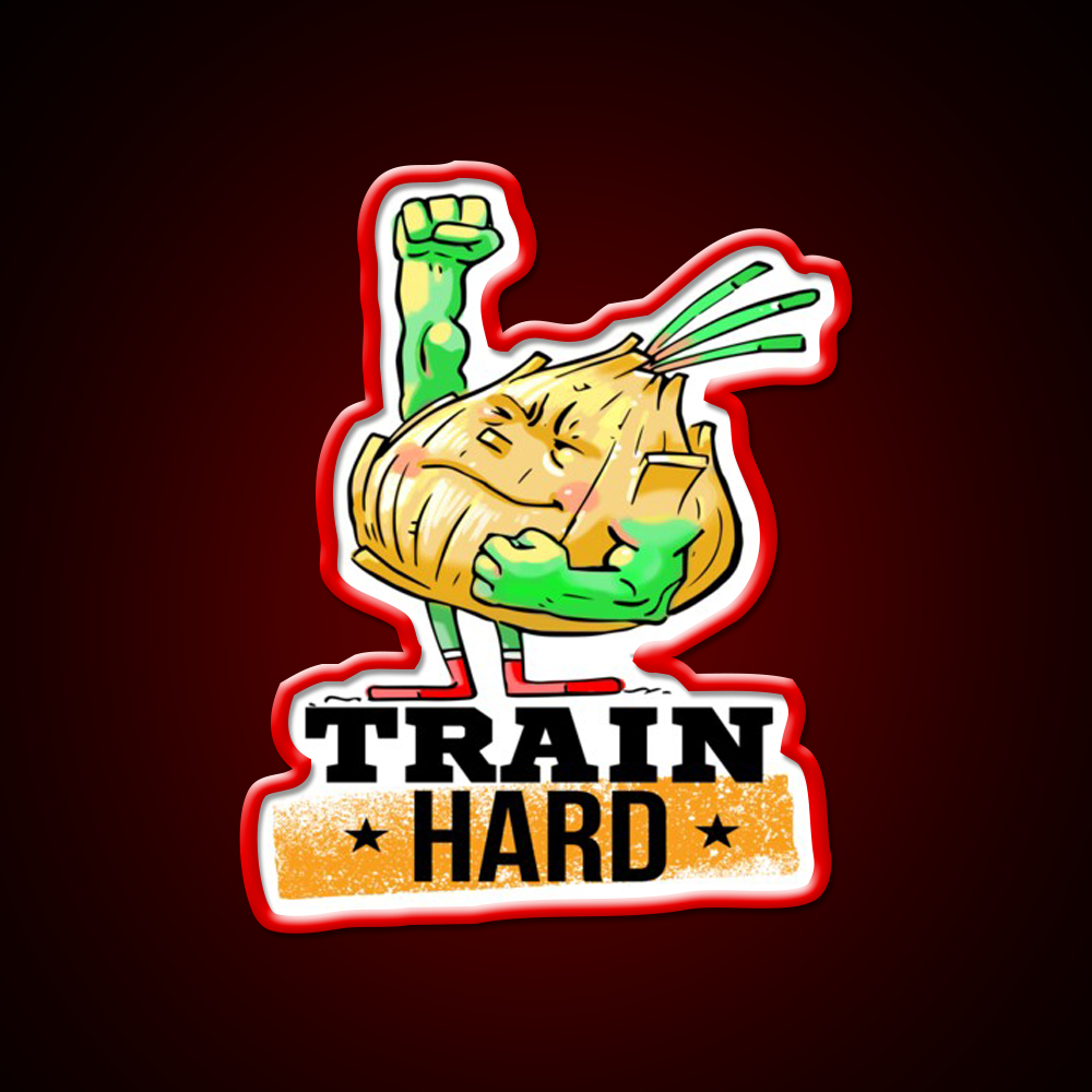 Train Hard Strong Onion Power Gym Fitness Led Neon Sign Rgb Color