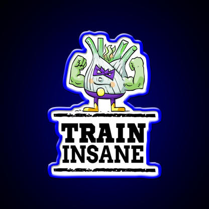 Train Insane Funk Up Fennel Double Bicep Gym Fitness Led Neon Sign Rgb Color