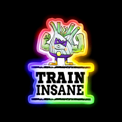 Train Insane Funk Up Fennel Double Bicep Gym Fitness Led Neon Sign Rgb Color