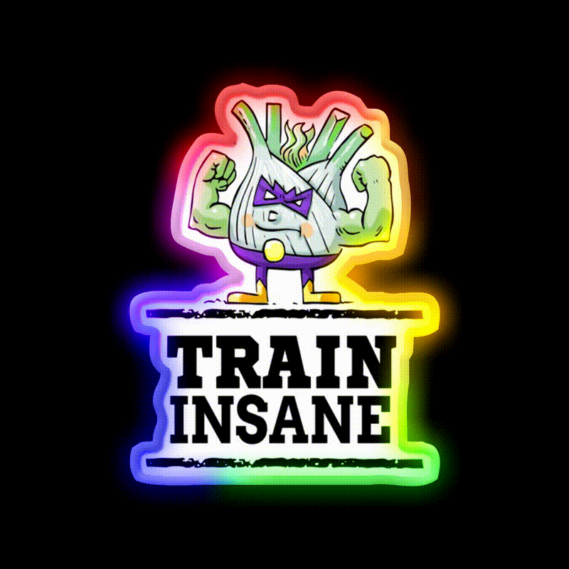 Train Insane Funk Up Fennel Double Bicep Gym Fitness Led Neon Sign Rgb Color