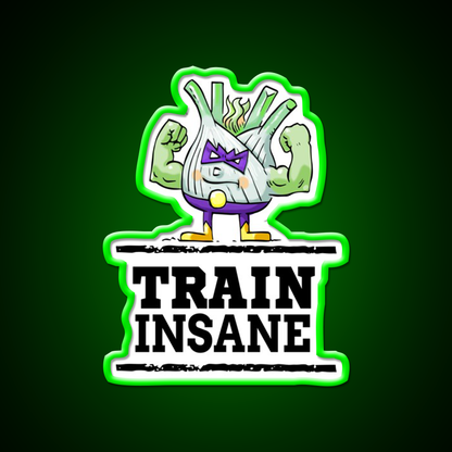 Train Insane Funk Up Fennel Double Bicep Gym Fitness Led Neon Sign Rgb Color