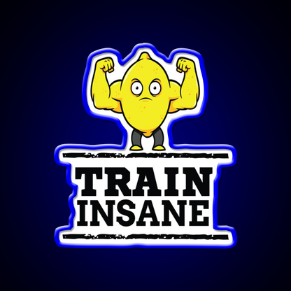 Train Insane Jacked Lemon Workout Bodybuilding Gym Fitness Led Neon Sign Rgb Color