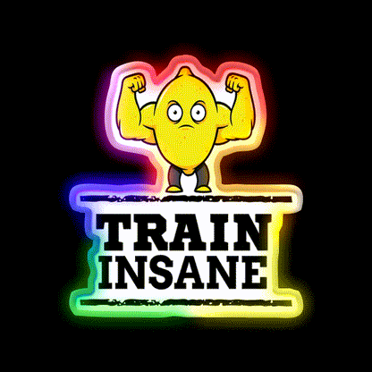 Train Insane Jacked Lemon Workout Bodybuilding Gym Fitness Led Neon Sign Rgb Color