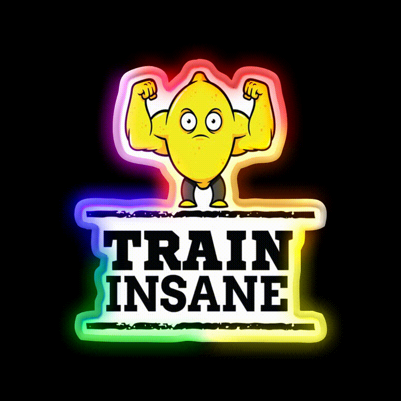 Train Insane Jacked Lemon Workout Bodybuilding Gym Fitness Led Neon Sign Rgb Color