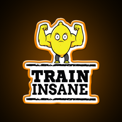 Train Insane Jacked Lemon Workout Bodybuilding Gym Fitness Led Neon Sign Rgb Color