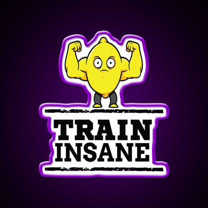 Train Insane Jacked Lemon Workout Bodybuilding Gym Fitness Led Neon Sign Rgb Color