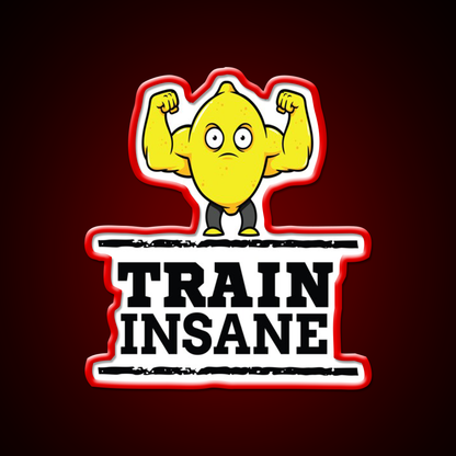 Train Insane Jacked Lemon Workout Bodybuilding Gym Fitness Led Neon Sign Rgb Color