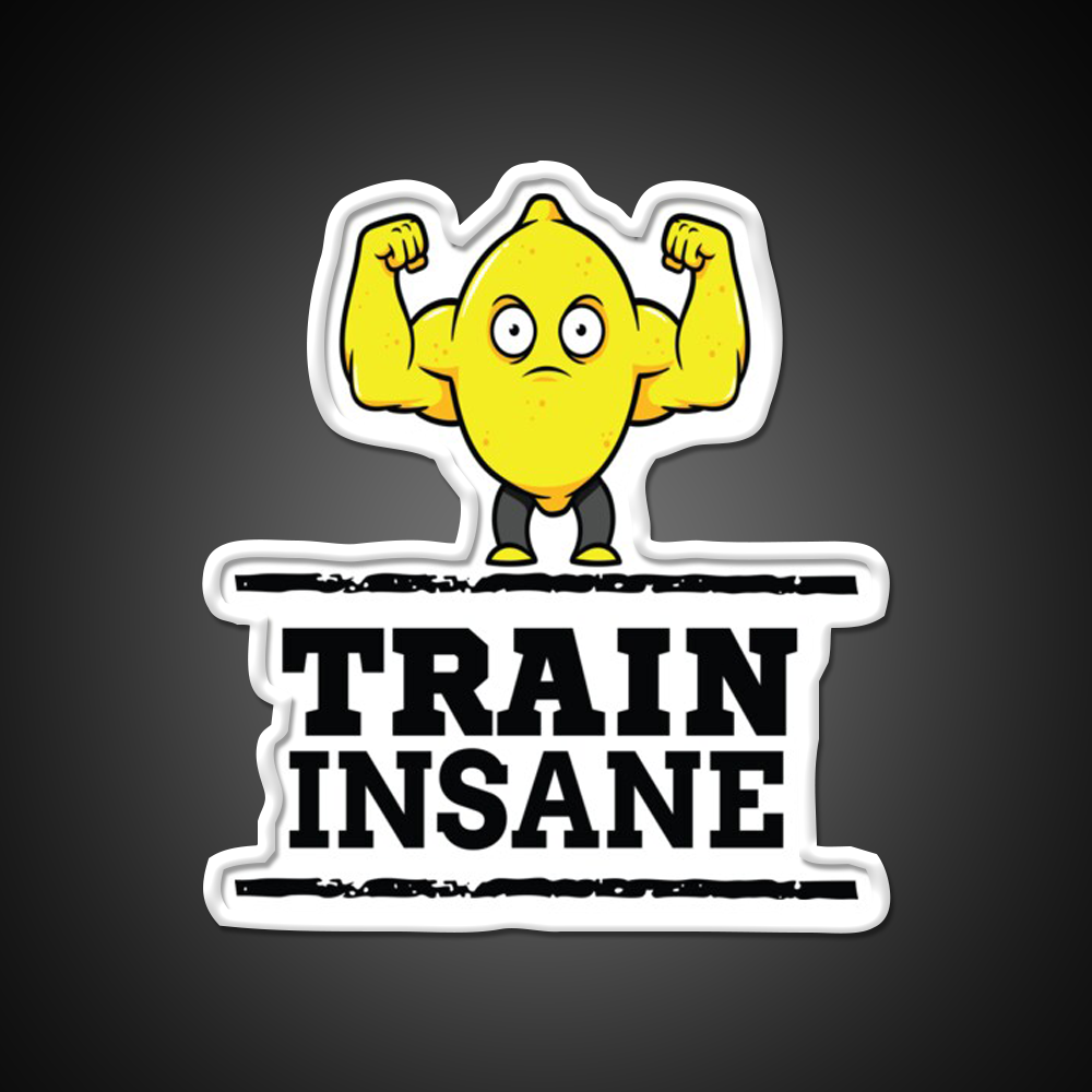 Train Insane Jacked Lemon Workout Bodybuilding Gym Fitness Led Neon Sign Rgb Color